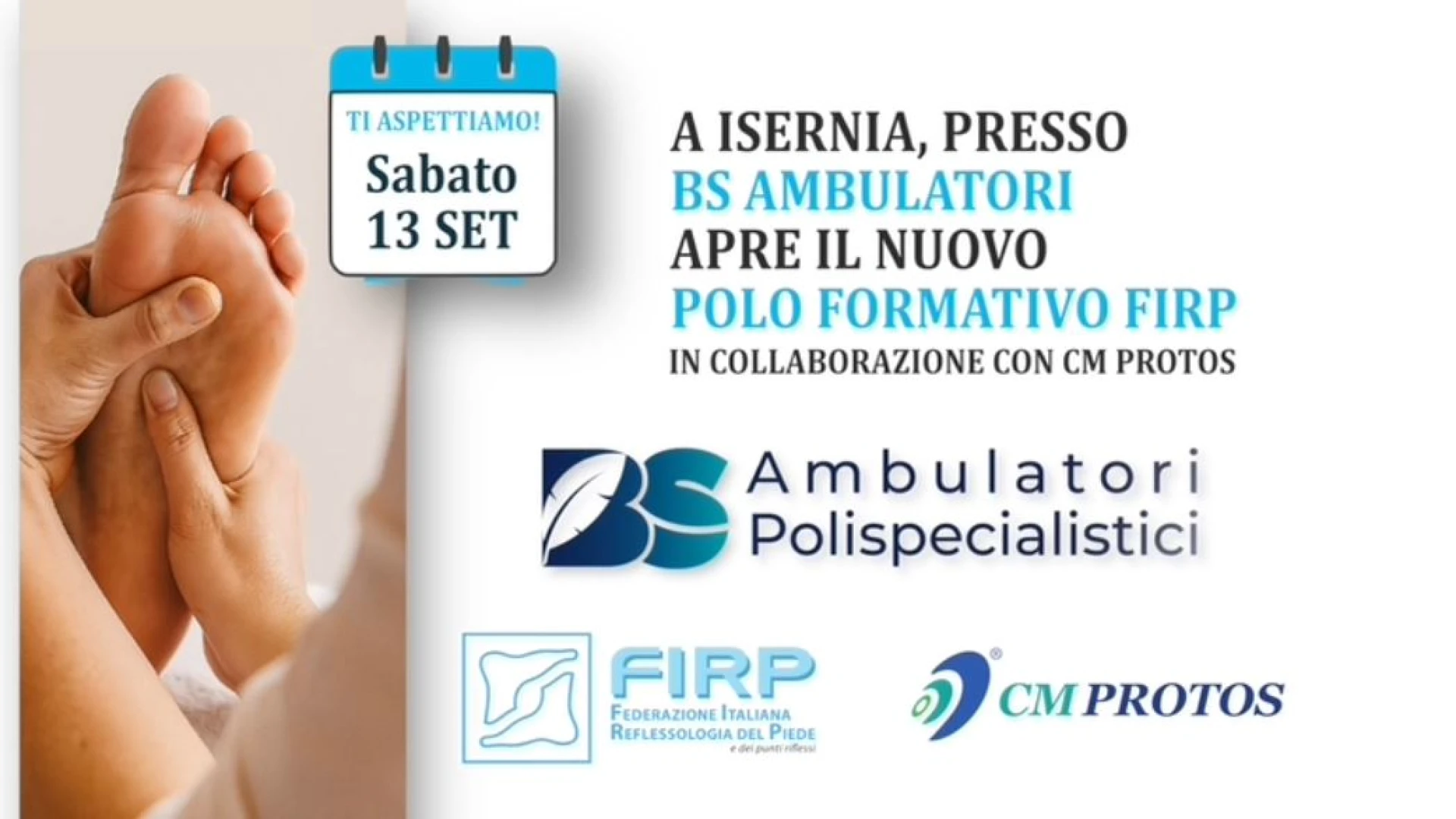 Isernia: sabato 13 settembre apre il nuovo polo formativo FIRP presso BS Ambulatori Polispecialistici in collaborazione con CM Protos.